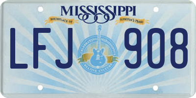 MS license plate LFJ908