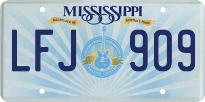 MS license plate LFJ909