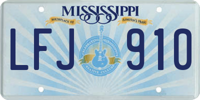 MS license plate LFJ910