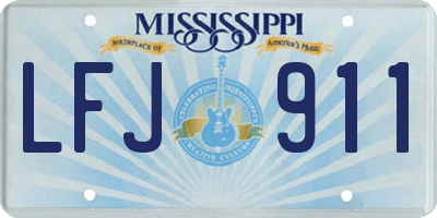 MS license plate LFJ911