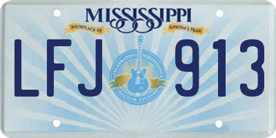 MS license plate LFJ913