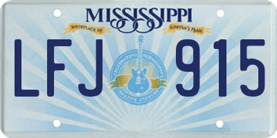 MS license plate LFJ915