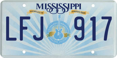 MS license plate LFJ917