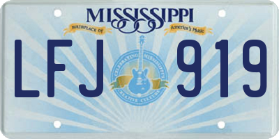 MS license plate LFJ919