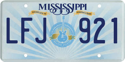 MS license plate LFJ921