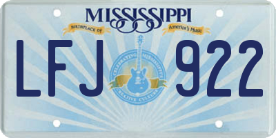 MS license plate LFJ922