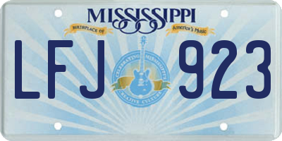 MS license plate LFJ923