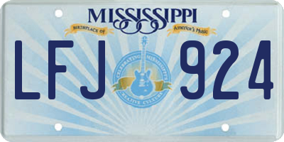 MS license plate LFJ924