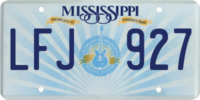 MS license plate LFJ927