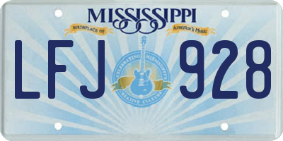 MS license plate LFJ928
