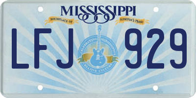 MS license plate LFJ929