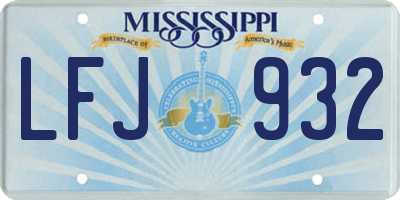 MS license plate LFJ932