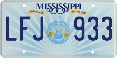 MS license plate LFJ933