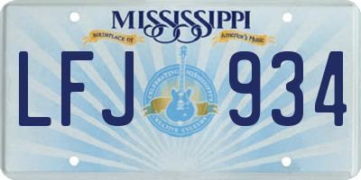 MS license plate LFJ934