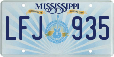 MS license plate LFJ935