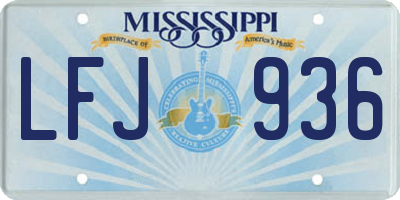 MS license plate LFJ936
