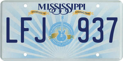 MS license plate LFJ937