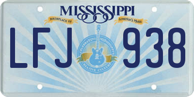 MS license plate LFJ938