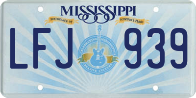 MS license plate LFJ939
