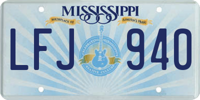 MS license plate LFJ940