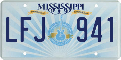 MS license plate LFJ941