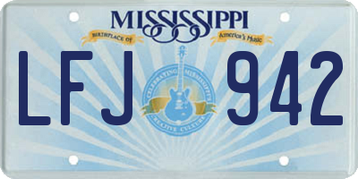 MS license plate LFJ942