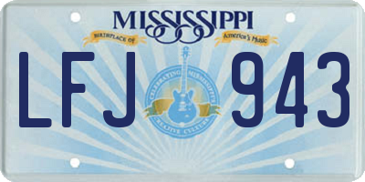 MS license plate LFJ943