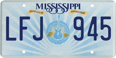 MS license plate LFJ945