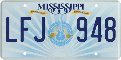 MS license plate LFJ948