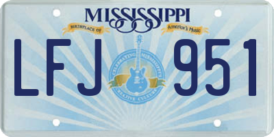 MS license plate LFJ951