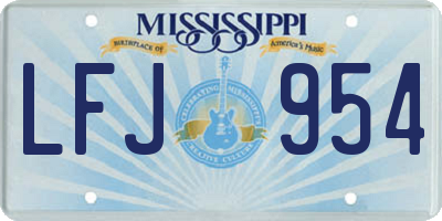 MS license plate LFJ954