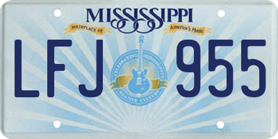 MS license plate LFJ955