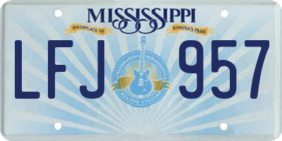 MS license plate LFJ957