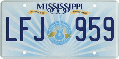 MS license plate LFJ959