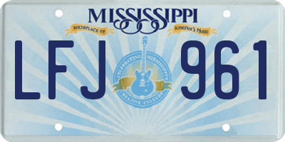 MS license plate LFJ961