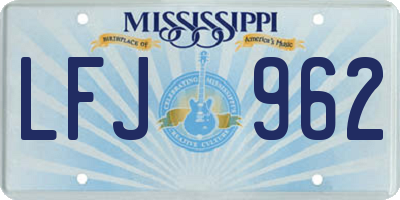 MS license plate LFJ962