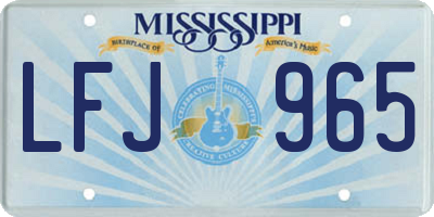 MS license plate LFJ965