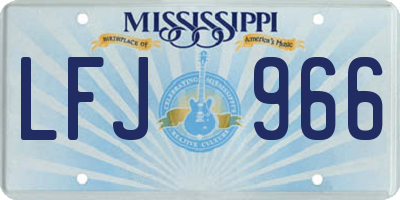 MS license plate LFJ966
