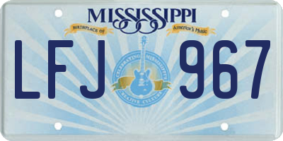 MS license plate LFJ967