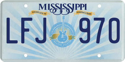 MS license plate LFJ970