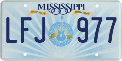MS license plate LFJ977