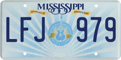 MS license plate LFJ979