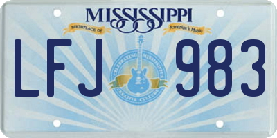 MS license plate LFJ983