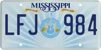 MS license plate LFJ984