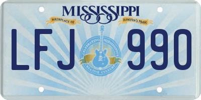 MS license plate LFJ990
