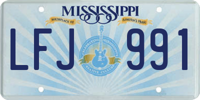 MS license plate LFJ991