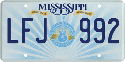 MS license plate LFJ992