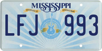 MS license plate LFJ993