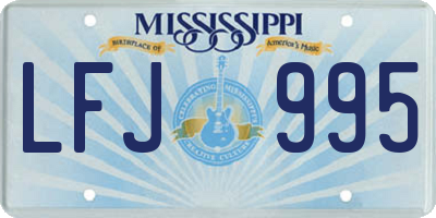 MS license plate LFJ995