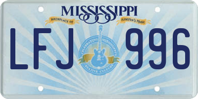 MS license plate LFJ996